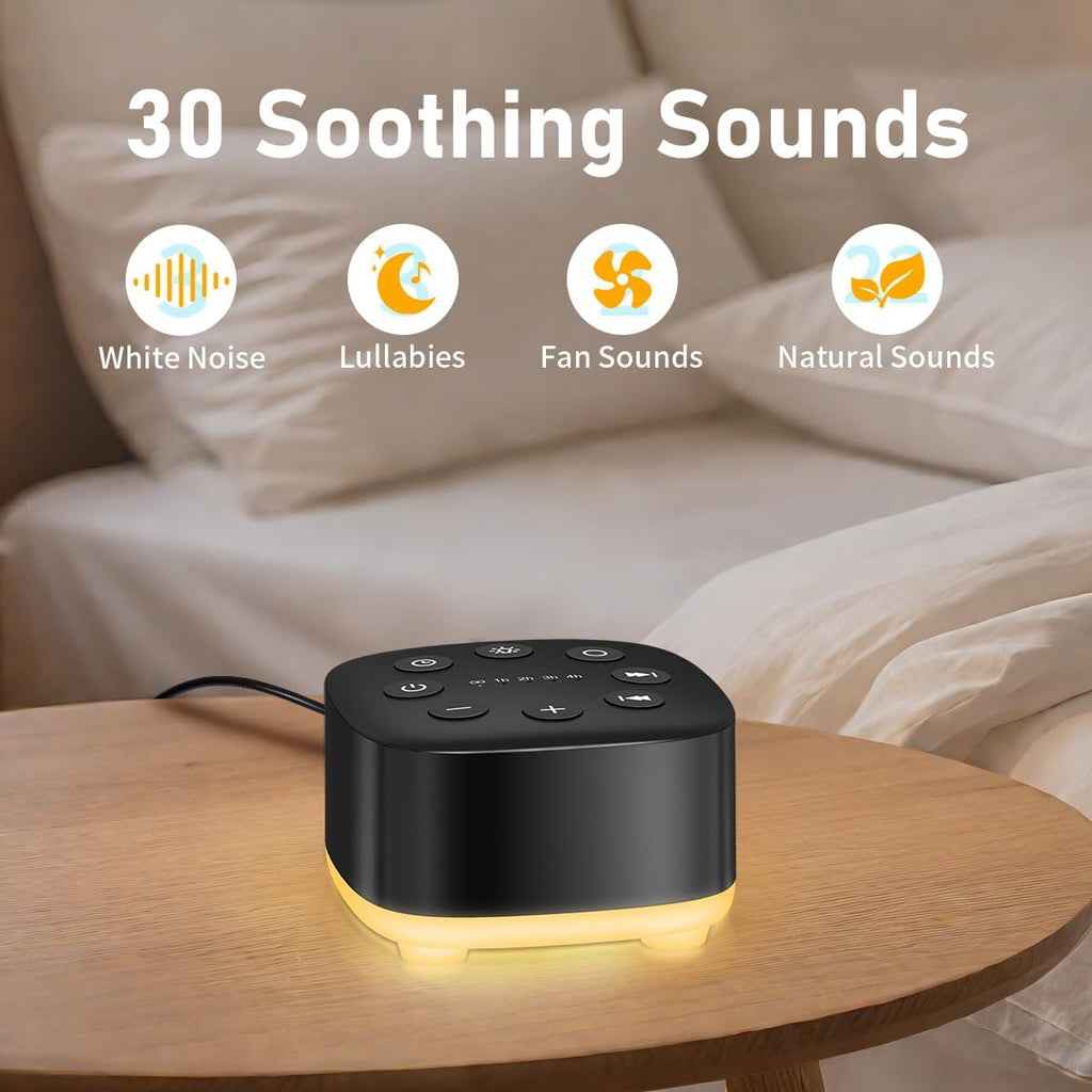 Meditation White Noise Sound Machine 30 Soothing Sounds with 32 Volume Control 12 Night Light 5 Timers Portable Sleep Machine for Travel Po…