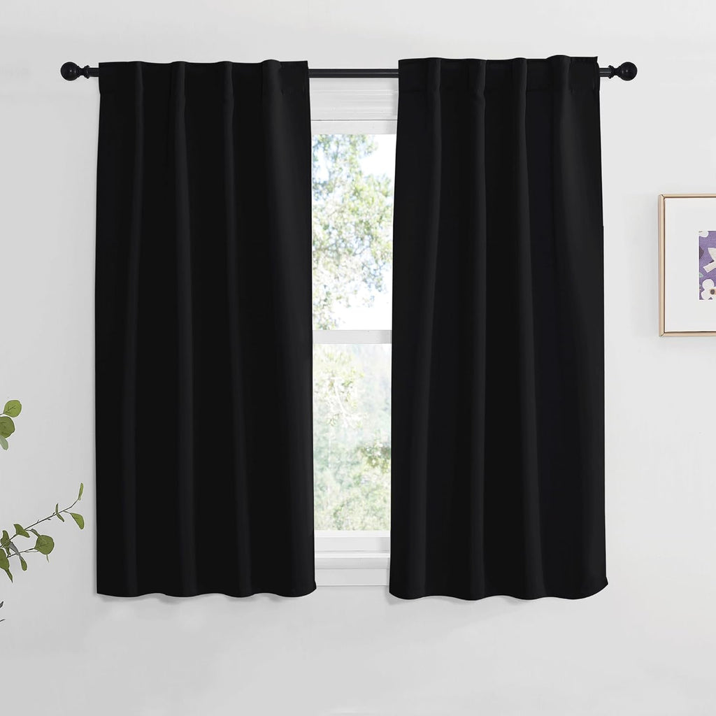 NICETOWN Halloween Blackout Curtains Window Panel Drapes - (Black Color) W34 x L54, Double Panels, Home Decoration Light Blocking Thermal…