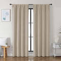 Simplebrand Ava Biscotti Beige Blackout Curtains for Bedroom 84 Inch Length 2 Panels Set, Solid Thermal Insulated Privacy Nursery Window Tr…