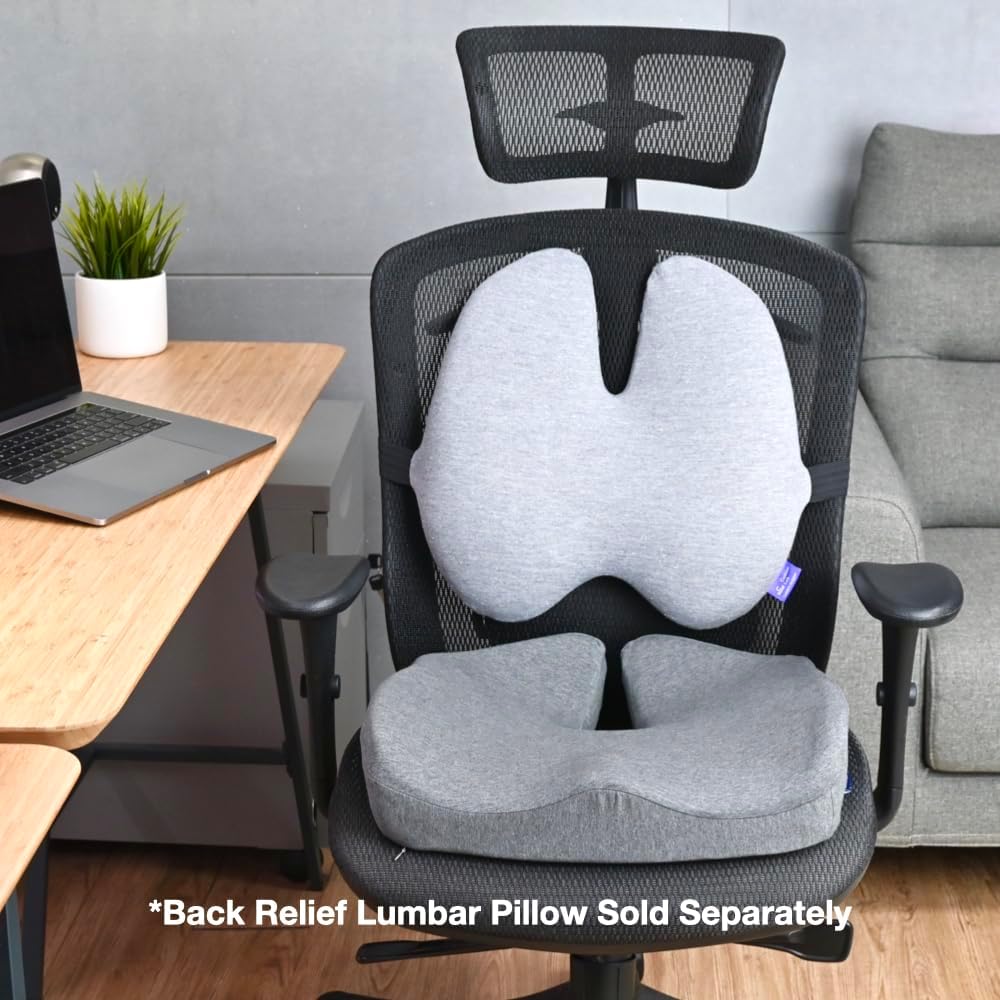Cushionlab C CUSHION LAB Patented Pressure Relief Seat Cushion for Long Sitting Hours on Office/Home Chair, Car, Wheelchair - Extra-Dense M…