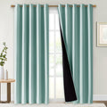Nicetown 100% Blackout Window Curtain Panels, Cold and Full Light Blocking Drapes with Black Liner for Nursery, 84" Drop Thermal Insulated…