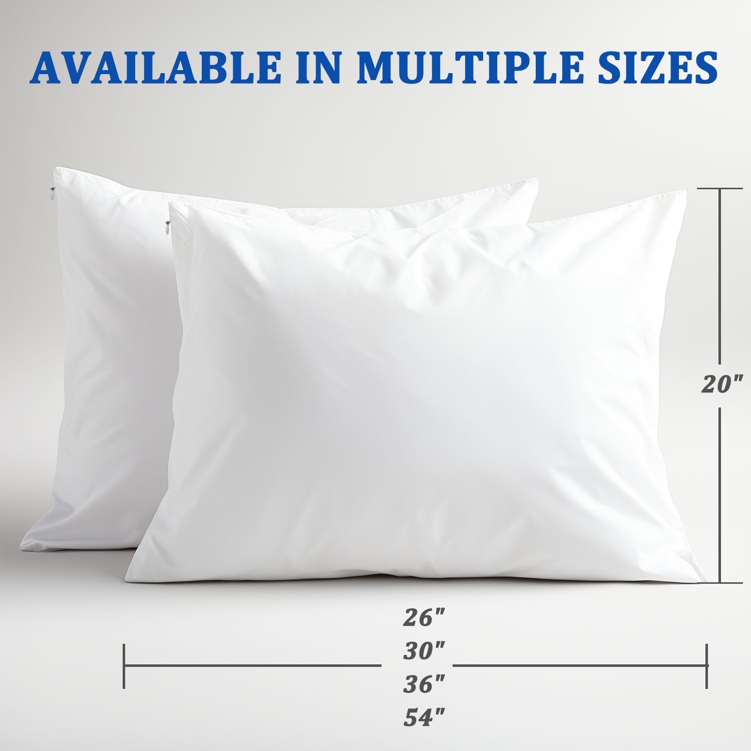 Precoco White Pillow Cases Queen Size Set of 2-100% Cotton Cozy & Soft Pillow Protectors with Zipper Hidden 600 Thread Count Cooling Pillow…