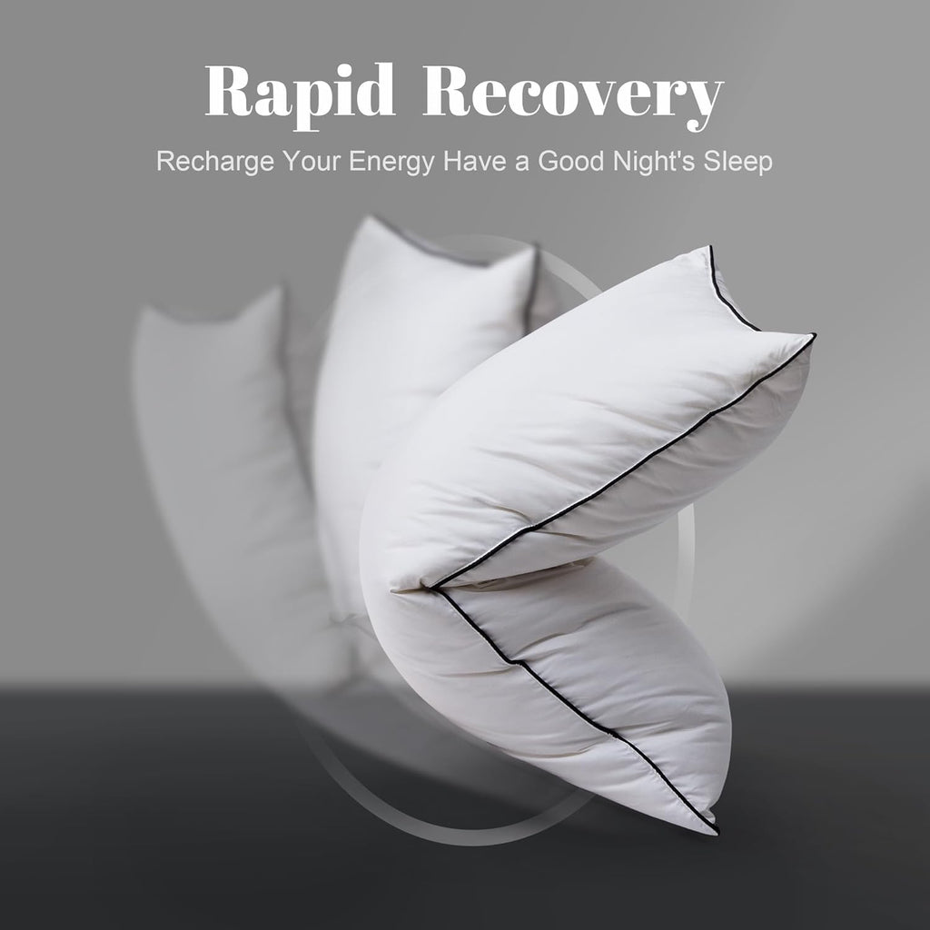 Mosluna Flat Feather Down Pillows for Sleeping Standard Size Set of 1, Thin Hotel Pillow 1 Pack with AiryfilTM Fillings, Soft Bed Pillow for…