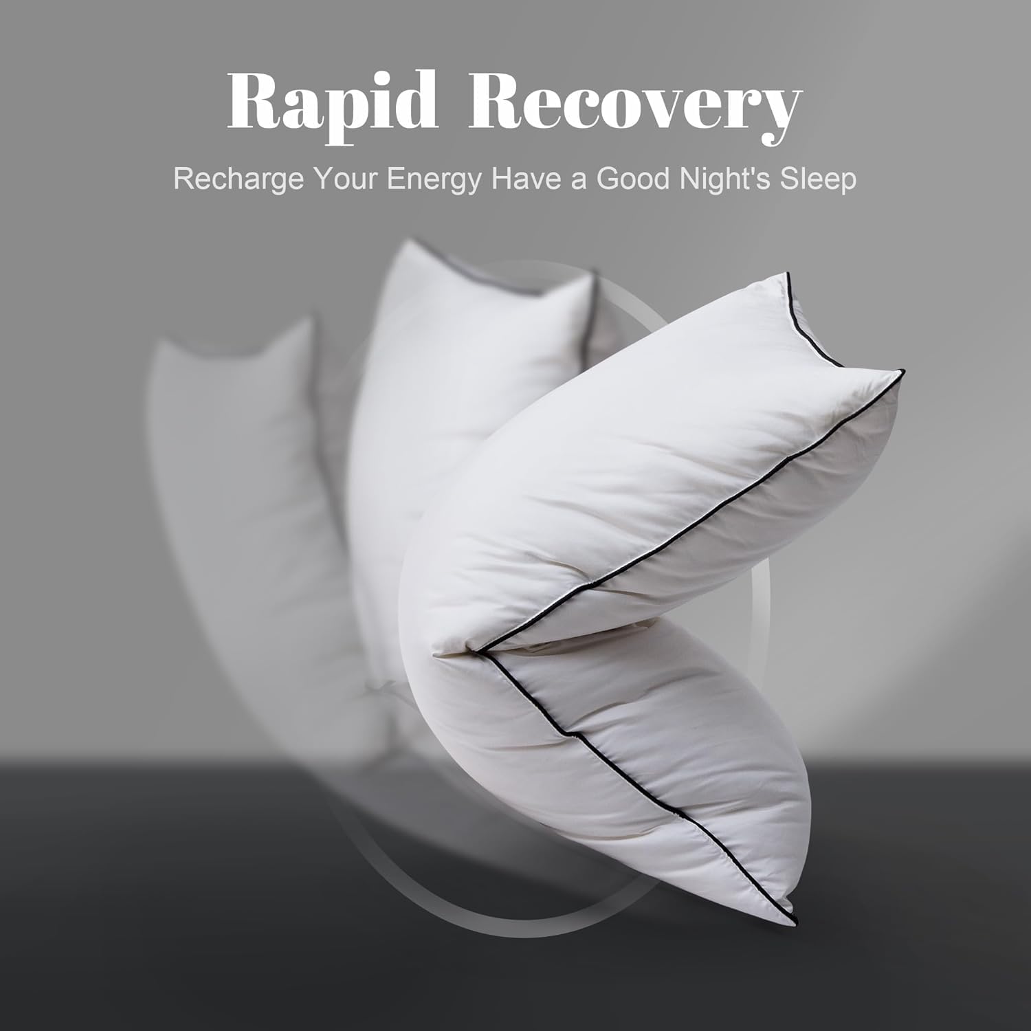 Mosluna Flat Feather Down Pillows for Sleeping Standard Size Set of 1, Thin Hotel Pillow 1 Pack with AiryfilTM Fillings, Soft Bed Pillow for…