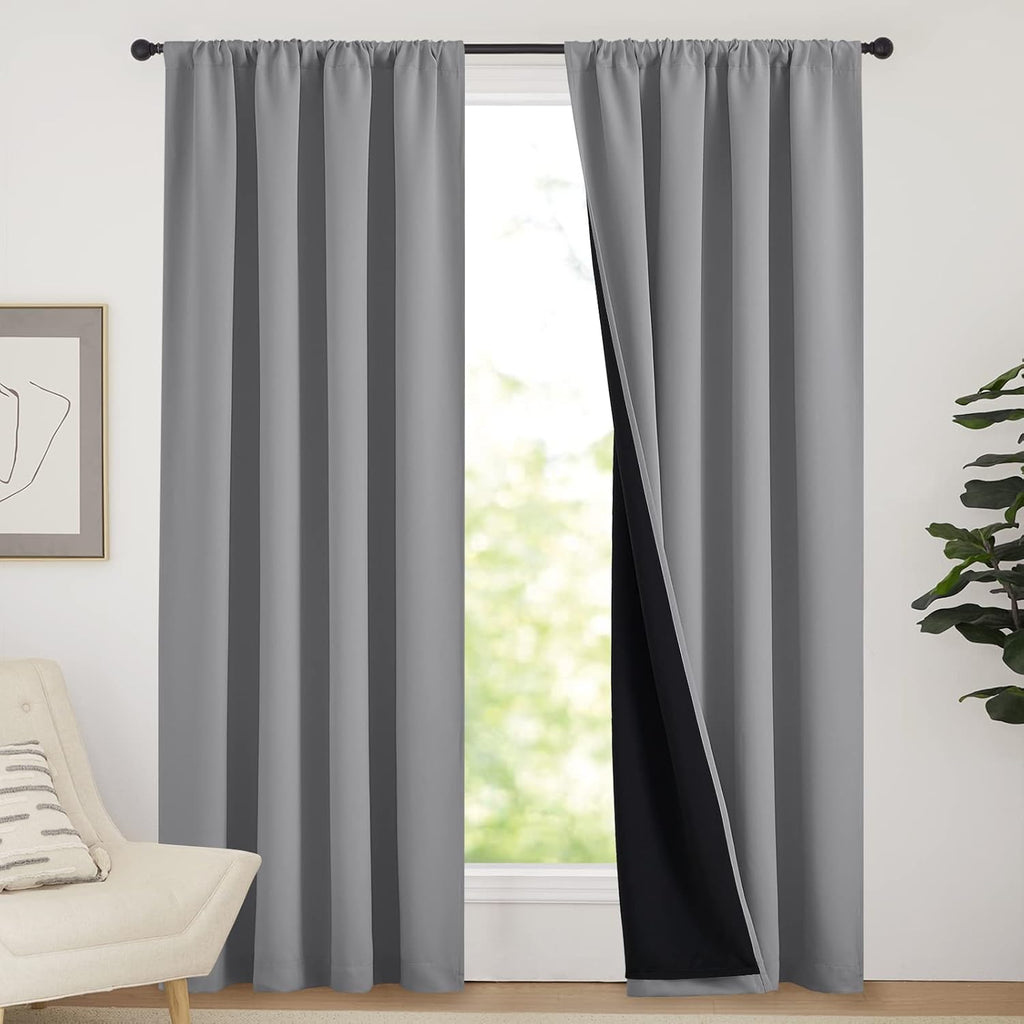 Nicetown Blackout Curtains for Bedroom, Pair of Energy Smart & Noise Blocking Out Full Shade Curtain Panels, Thermal Insulated Guest Room R…