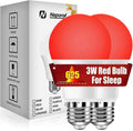 Neporal 625nm Red Light Bulbs for Sleep 3W, 100% Blue Light Blocking Bulbs for Melatonin Promote, A19 40W Eq. Soft Red Night Light Bulb…