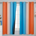 Estelartextiler Estelar Textiler Ombre Orange and Blue Curtains 63 Inch Length 2 Panels, Total Blackout Curtains for Bedroom, Grommet Therm…