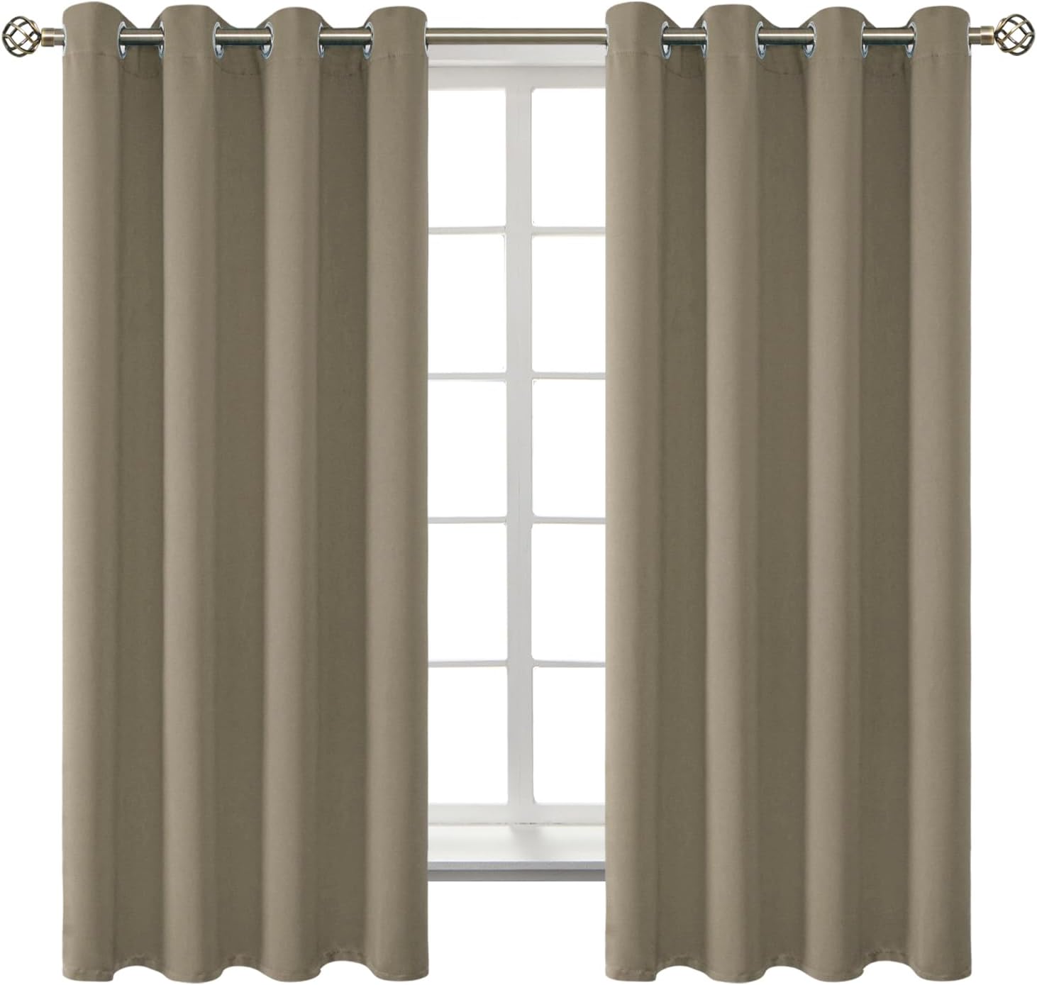 BGment Room Darkening Curtains 63 Inches Long - Grommet Thermal Insulated Drapes Window Treatment Curtains for Bedroom, 2 Panels, 52 x 63 I…