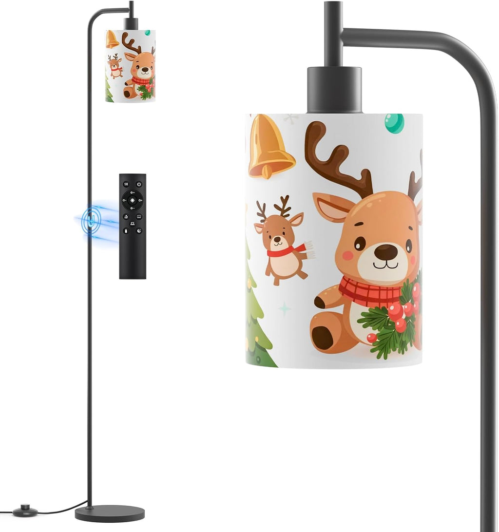 SIBRILLE Kids Floor Lamp with Linen Shade, Dimmable Tall Standing Lamp with Remote Control & 3 Color Temperatures, Modern Floor Lamps for…