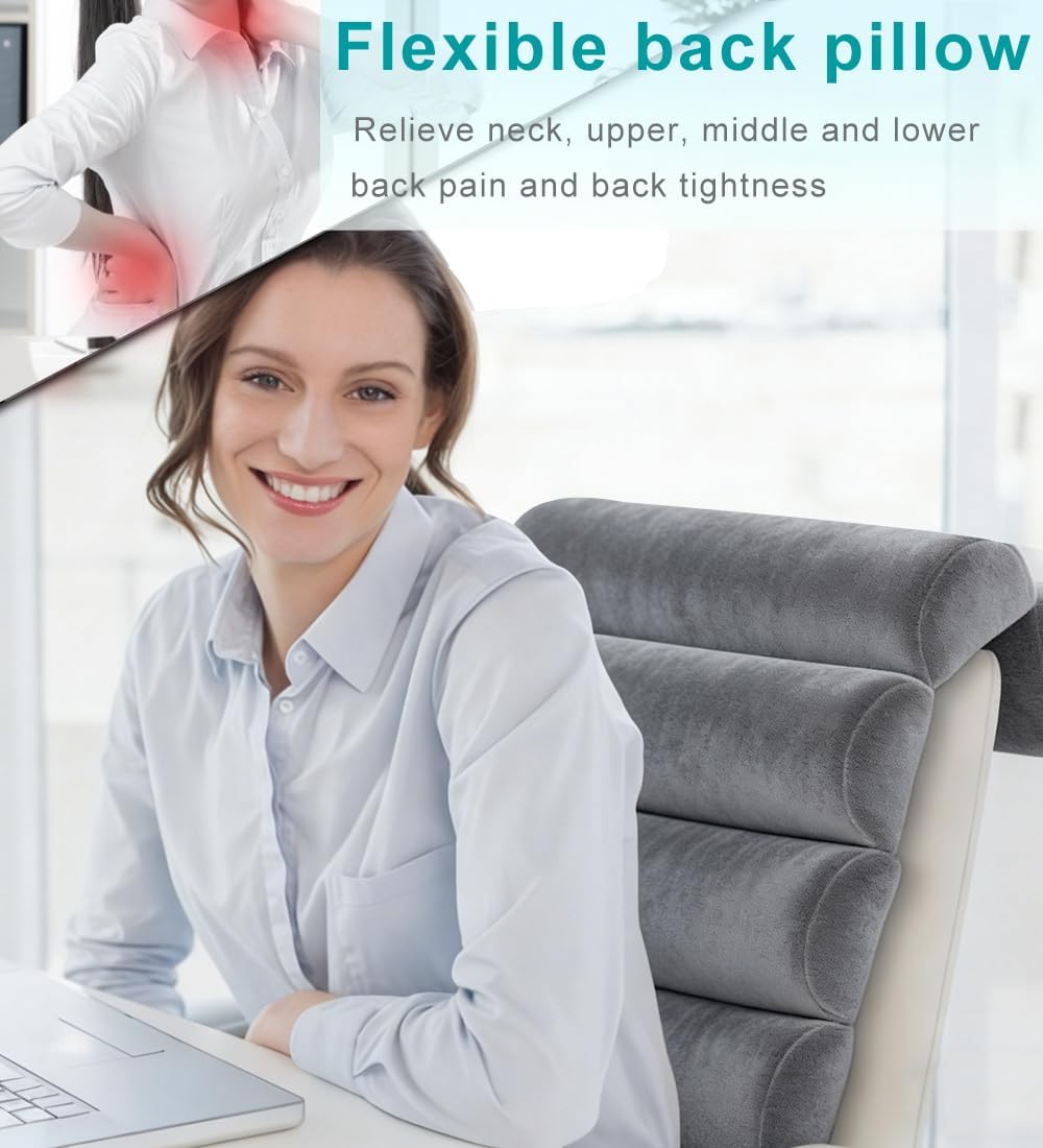 Lumbar Support Pillow for Office Chair, Computer/Desk Chair/Couch, Sitting on Bed, Back Support Adjustable for Chair, Patented 6-fold…