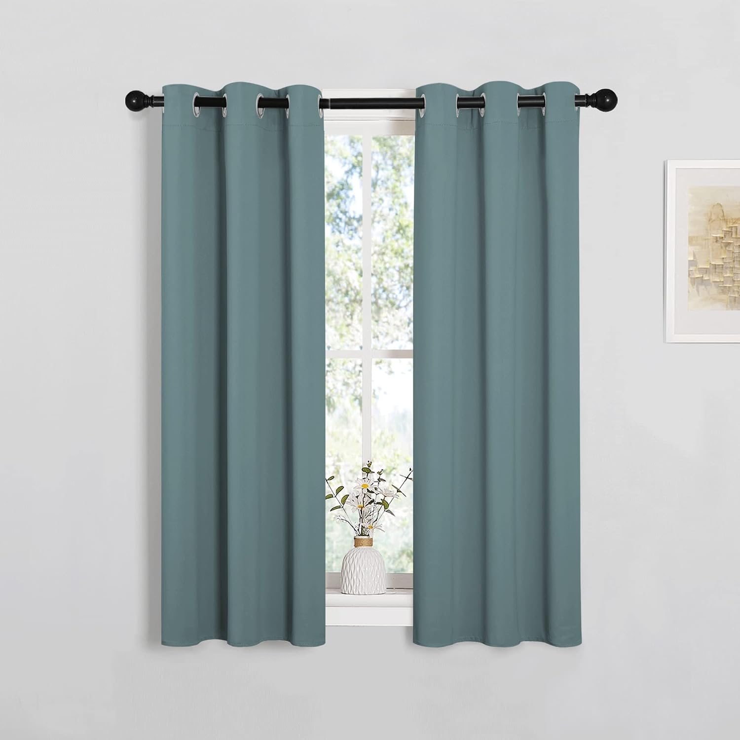 NICETOWN Modern Blackout Curtains Noise Reducing, Thermal Insulated and Privacy Room Darkening Drape Panels for Boy's Guest Room Door…