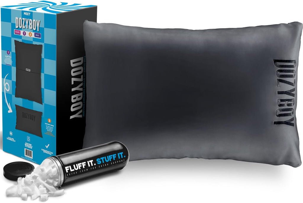 Fluff and Stuff Comfort Pillow | Queen Size Memory Foam Pillows, Chiropractor Designed and Approved 2-in-1 Back Support and Bed Pillows |…