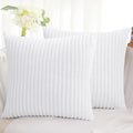 SimmoreHomeDecor Simmore Decorative Throw Pillow Covers 18x18 Set of 2, Soft Natural Plush Flannel Double-Sided Fluffy Couch Pillow Covers…