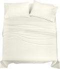 Royalelinens ROYALE LINENS 100% Organic Cotton Queen Sheet Set - Percale Weave - 4 Pieces Set - 1 Flat, 1 Deep Pocket Fitted Sheet and 2 Pi…