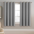 H.VERSAILTEX Blackout Grey Curtains 63 Inch Length Curtains for Bedroom, Grommet Top Thermal Insulated Short Curtains Drapes fo…
