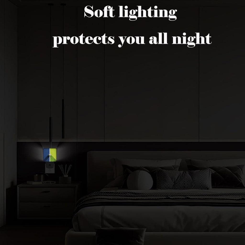 Soccer Ball Field Night Light, Plug Into Wall Decor for Stairway, Hallway, Kitchen, Dusk to Dawn Sensor Nightlights for Boys/Girls/Women/Men…