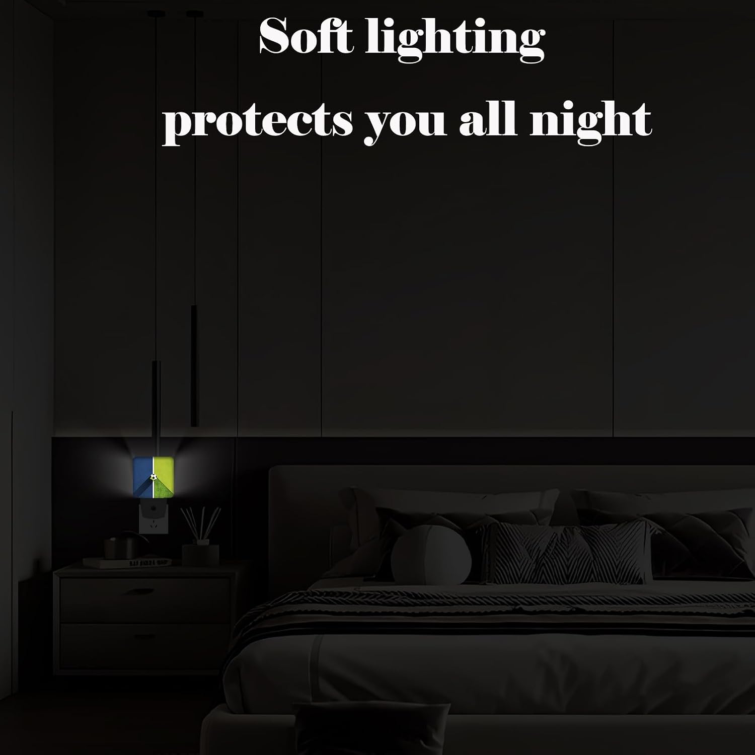 Soccer Ball Field Night Light, Plug Into Wall Decor for Stairway, Hallway, Kitchen, Dusk to Dawn Sensor Nightlights for Boys/Girls/Women/Men…