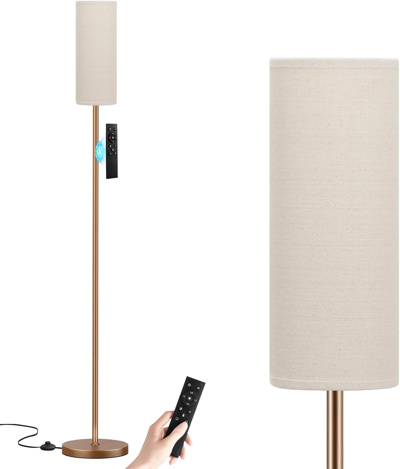 Ambimall 64'' Floor Lamps for Living Room with Remote Control and Stepless Dimmable Colors Temperature & Brightness, 9W Bulb…