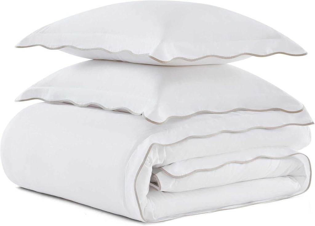 MarthaStewart Martha Stewart - Twin Duvet Cover Set, 100% Soft Cotton Bed Set with a Smooth Cotton Percale Reverse, 2 Piece Bedding with Ma…