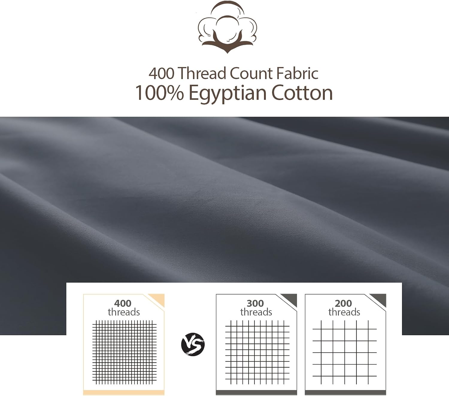 ShunjieHome 100% Egyptian Cotton King Pillow Protectors Set of 2, 400 Thread Count Sateen Weave Cooling Pillowcase, easy maintenance…