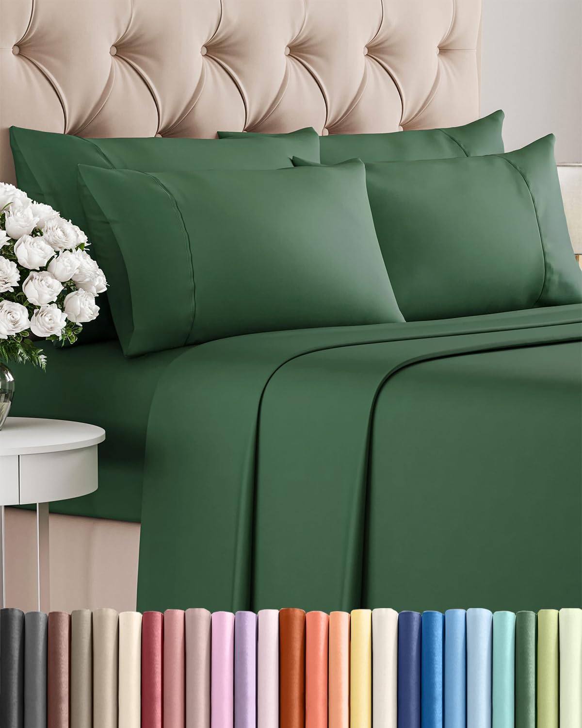 Cal King 6 Piece Sheet Set - Comfy Breathable & Cooling - Hotel Luxury Bedding for Women, Men, Kids, Teens & Children - 1 Flat & 1 Fitted…