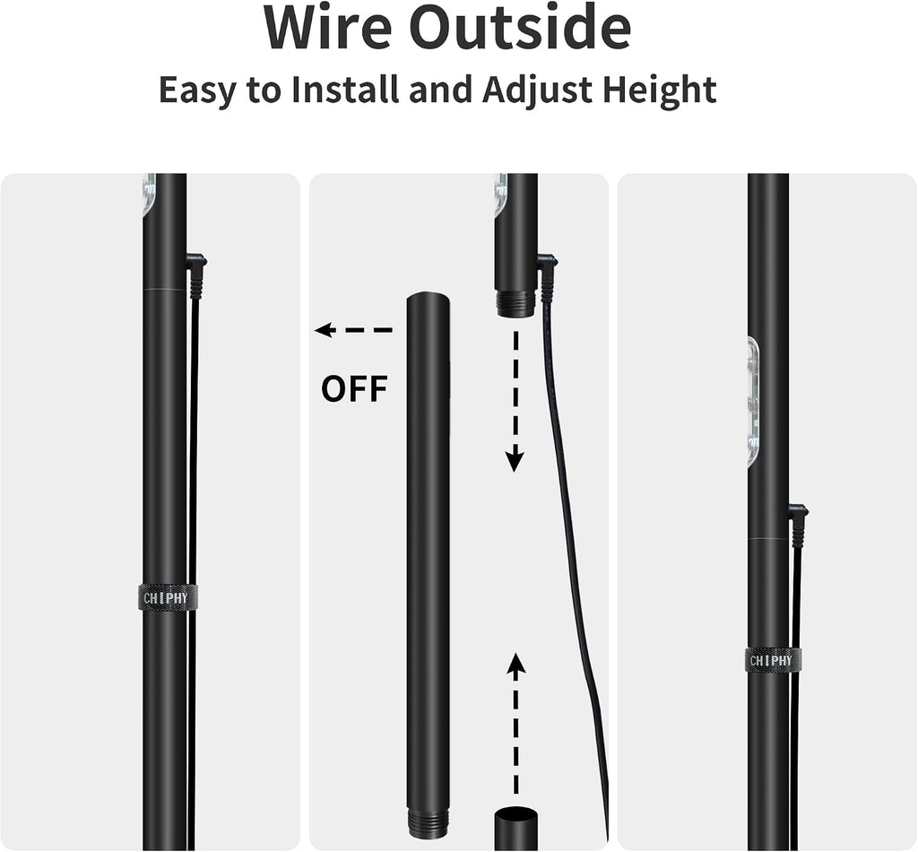 chiphy 60W Torchiere Floor Lamp, Sky LED Floor lamp, 76'' Height Adjustable, 10-Level Brightness & Color Temperature, 360° Adjustable…