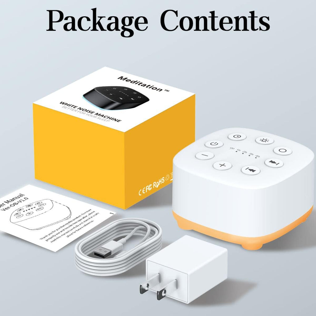 Meditation White Noise Sound Machine 30 Soothing Sounds with 32 Volume Control 12 Night Light 5 Timers Portable Sleep Machine for Travel Po…