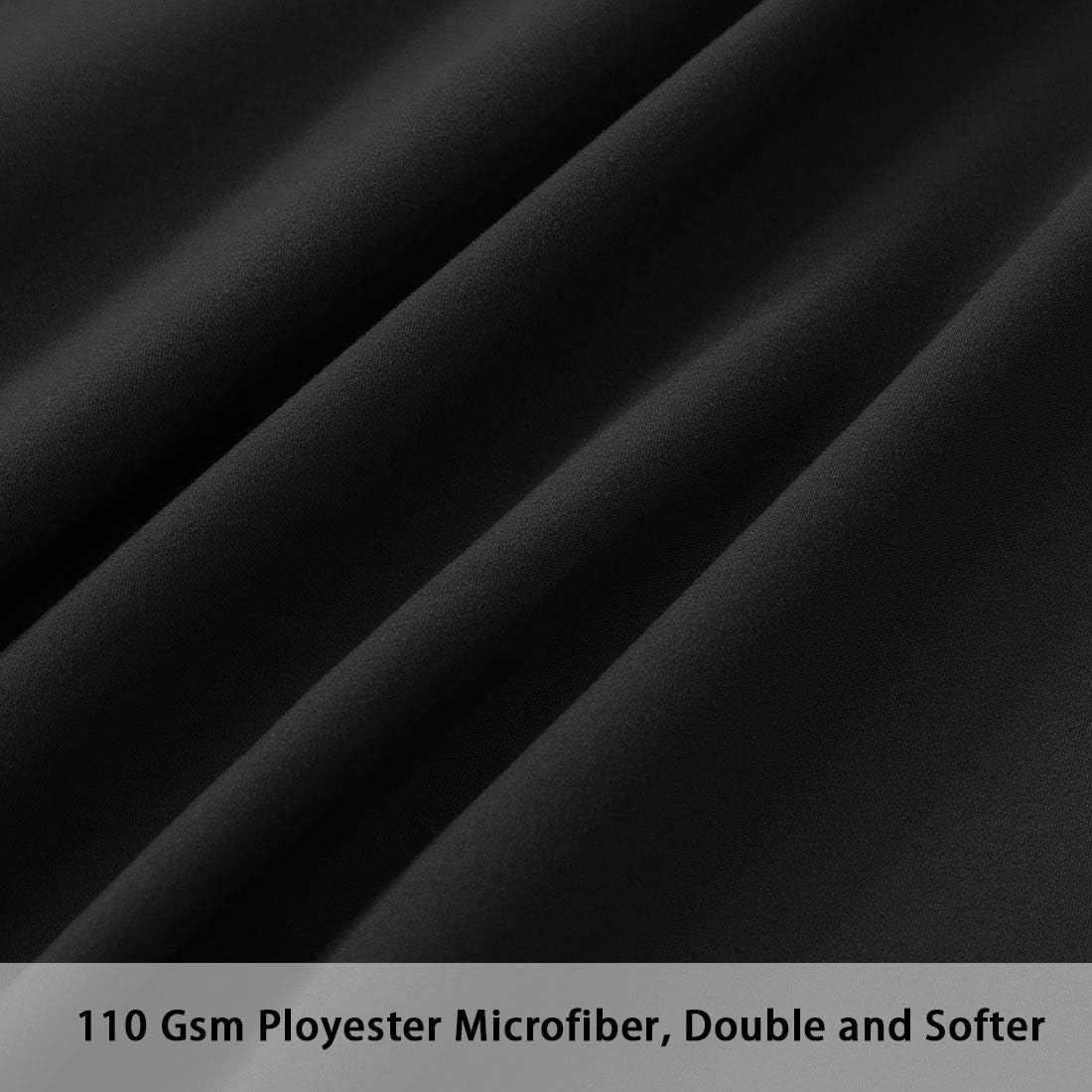 PiccoCasa Body Pillow Cover with Zipper Closure, Brushed Microfiber, Black (20"x54")