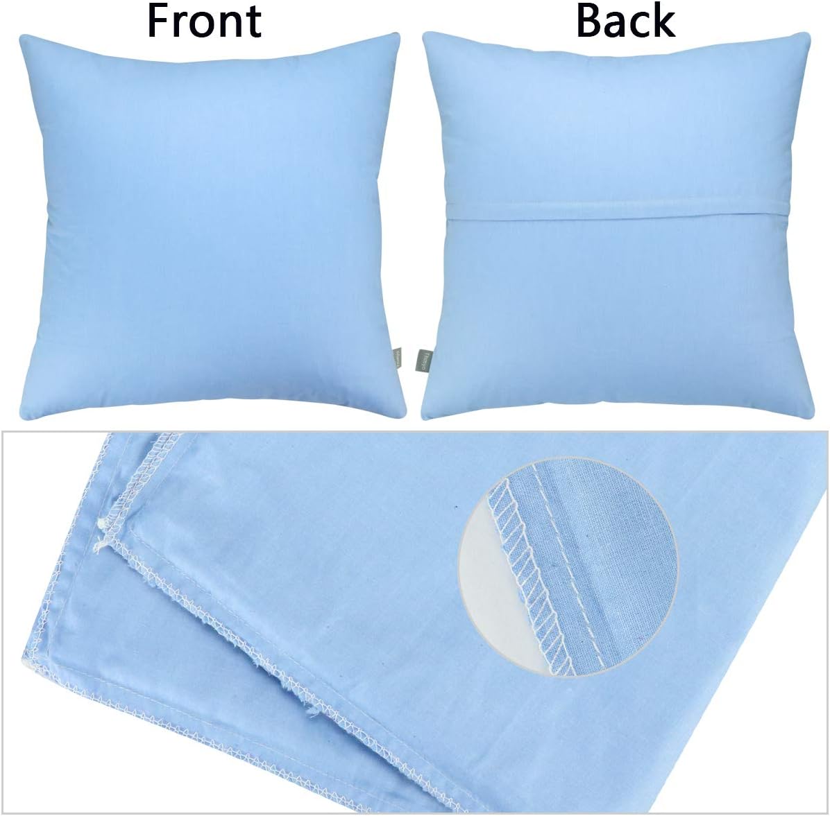 Thmyo 4-Pack 100% Cotton Comfortable Solid Decorative Throw Pillow Case, Square Cushion Cover Pillowcase Sublimation Blank Pillow Covers DI…