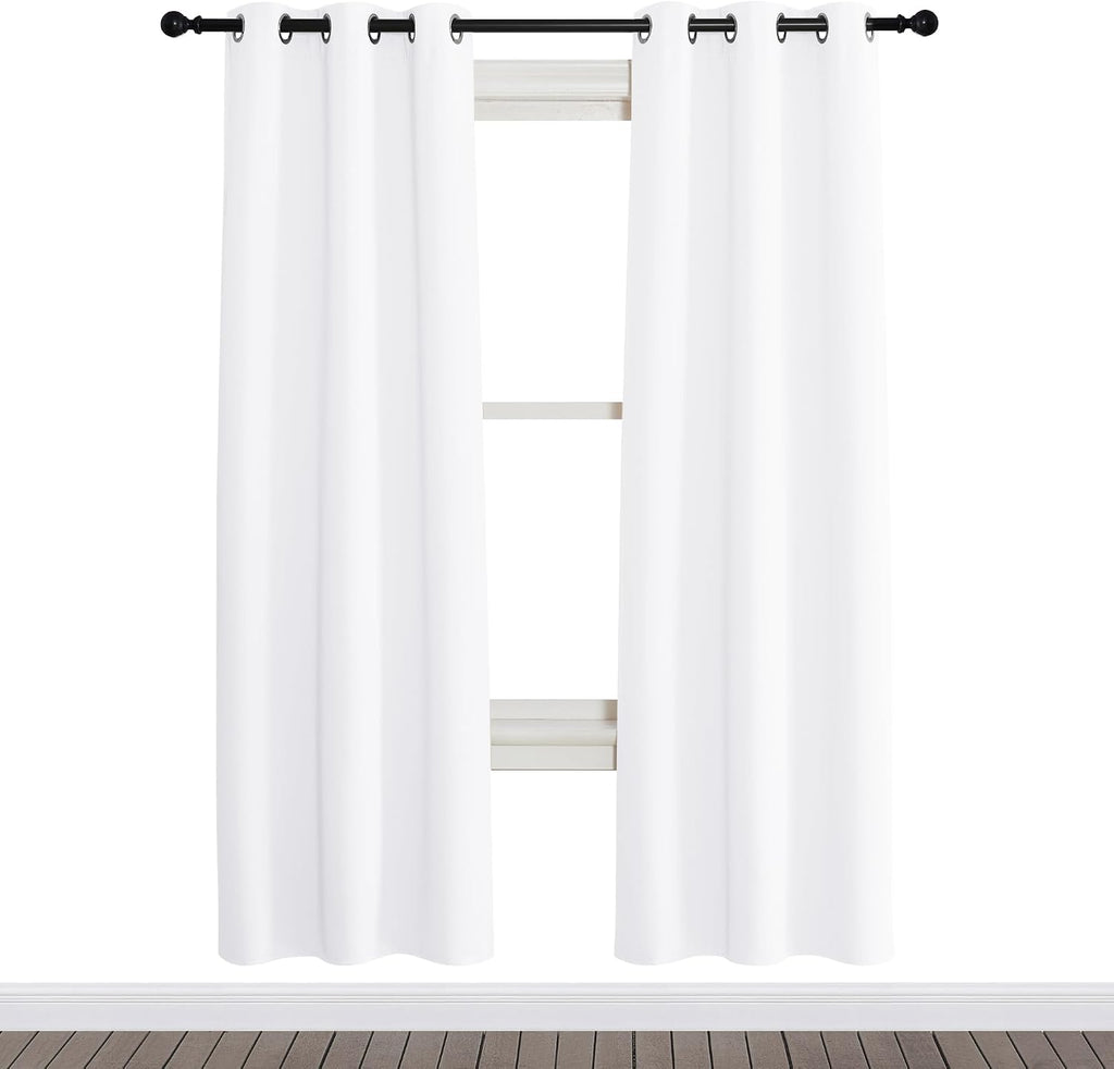 NICETOWN Room Darkening Window Treatment Curtain, Pure White, Single Panel, 34 by 72, Energy Smart Thermal Insulated Block Out Sunlight…