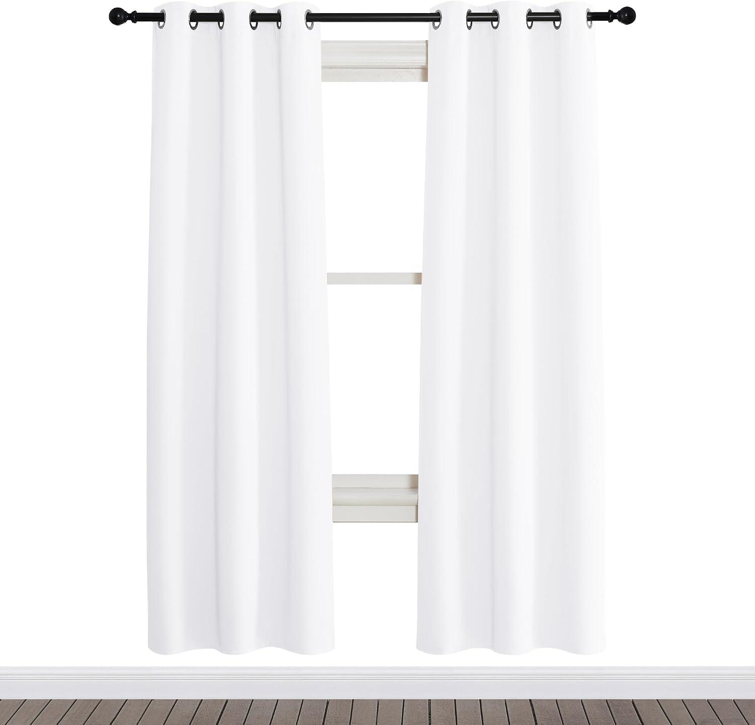 NICETOWN Room Darkening Window Treatment Curtain, Pure White, Single Panel, 34 by 72, Energy Smart Thermal Insulated Block Out Sunlight…