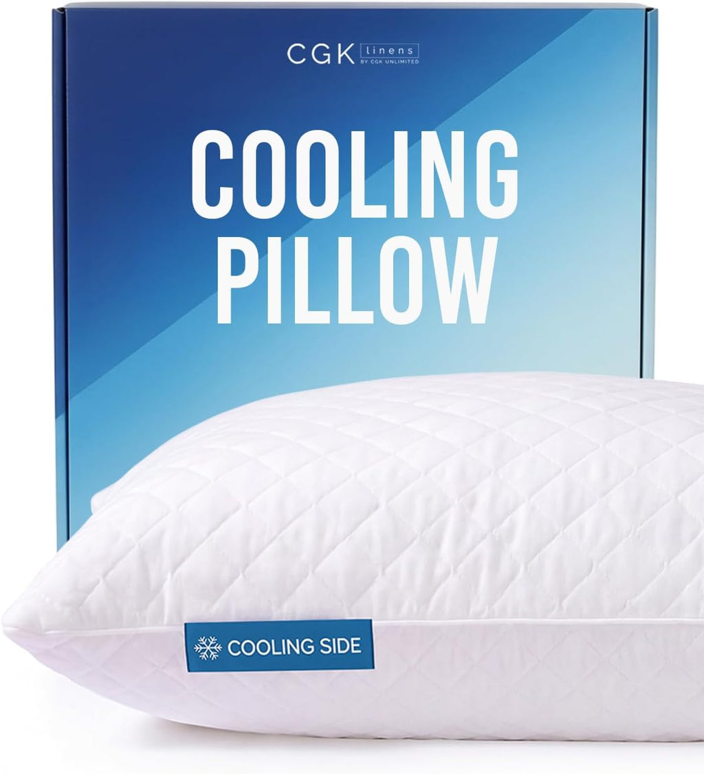 CGKUnlimited Cooling Pillow King Size Pack of 1 - Breathable Cooling Bed Pillows for Hot Sleepers - Adjustable Shredded Memory Foam - Soft…