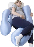 Noontide Pregnancy Pillows for Side Sleeping - Adjustable Belly & Back Support Pillow, H Shaped Full Body Maternity Pillow with Cooling Remo…