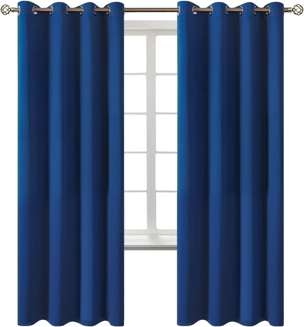 BGment Blackout Curtains for Bedroom - Grommet Thermal Insulated Room Darkening Curtains for Living Room, 52 x 72 Inch, 2 Panels, Royal Blu…