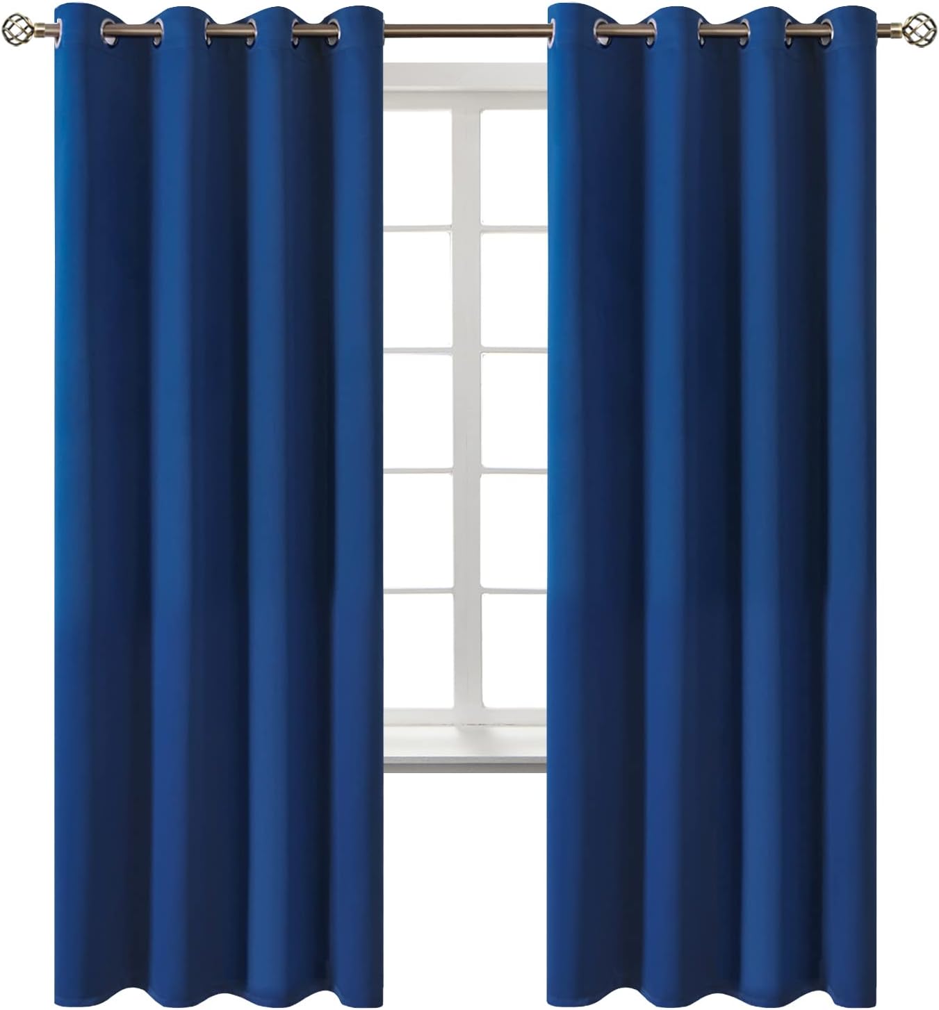 BGment Blackout Curtains for Bedroom - Grommet Thermal Insulated Room Darkening Curtains for Living Room, 52 x 72 Inch, 2 Panels, Royal Blu…