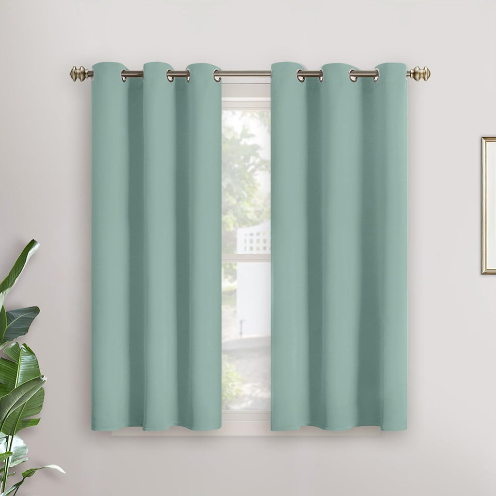 YoungsTex Short Blackout Curtains 45 Inches Long for Kitchen Window - Small Thermal Insulated with Grommet Room Darkening Drapes for Cafe B…