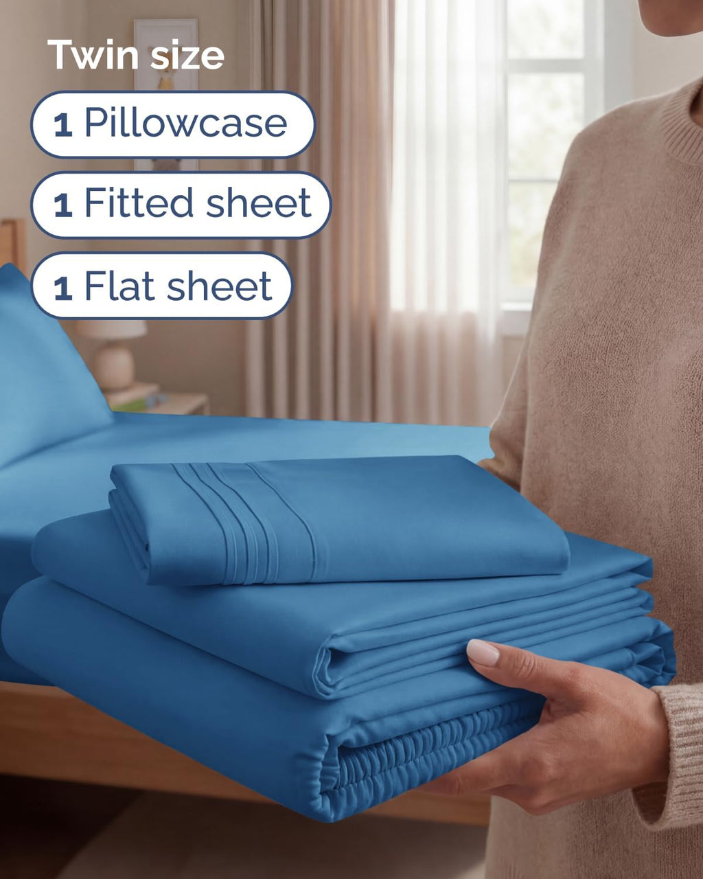Twin Size 3 Piece Sheet Set - Comfy Breathable & Cooling Sheets - Hotel Luxury Bed Sheets for Women & Men - Deep Pockets, Easy-Fit, Soft…