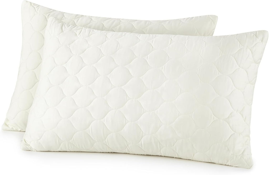 Organic Cotton Pillow Protector - Durable Quilted Pillow Protector King Size GOTS & Fairtrade Certified - Thick Hypoallergenic Machine…