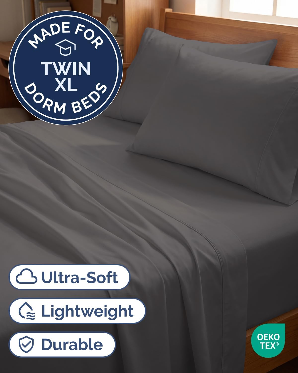 Twin XL 4 Piece Sheet Set - Comfy Breathable & Cooling - Hotel Luxury Bedding for Women, Men, Kids, Teens & Children - 1 Flat & 1 Fitted…