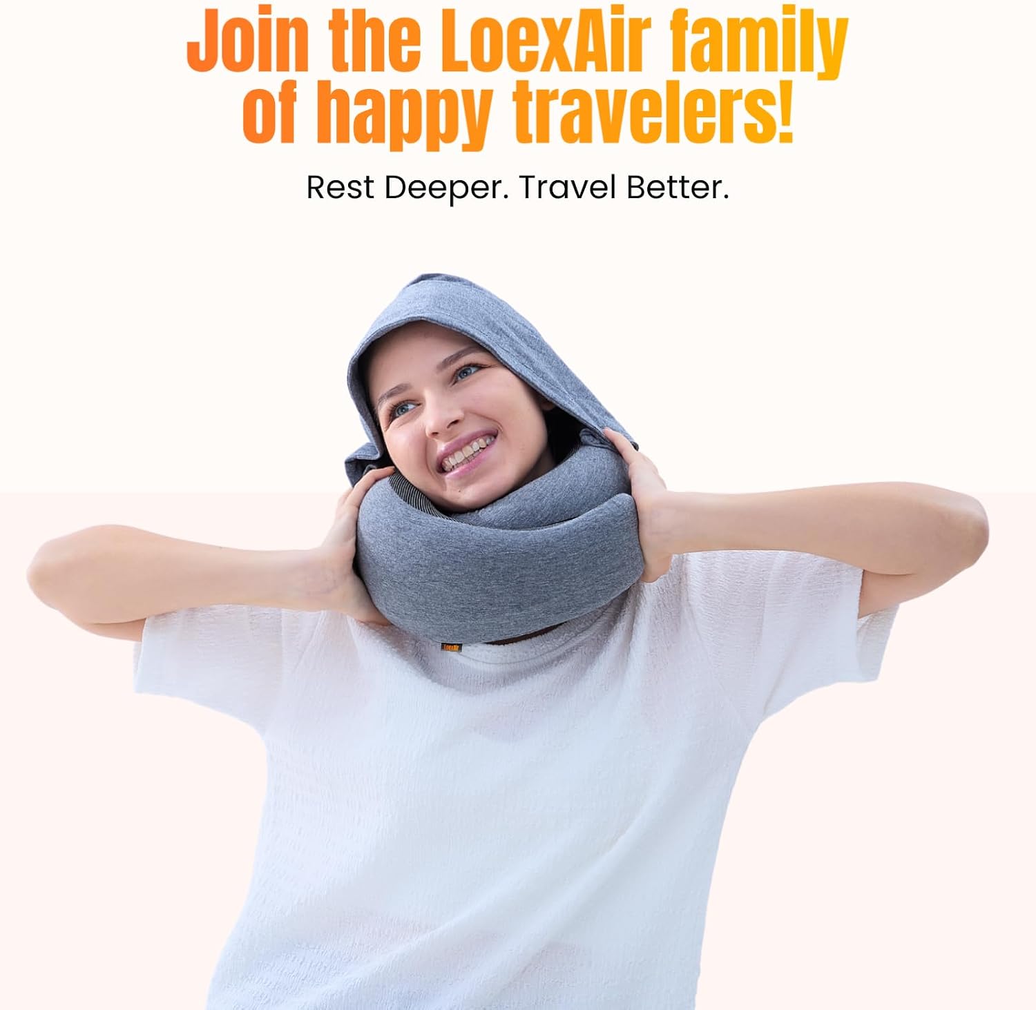 LOEXAIRTM Travel Pillow, Neck Pillow Travel for Airplane, Car - 100% Cotton Fabric & Memory Foam Plane Pillow, Lightweight & Easy-to-Carry…