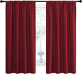 NICETOWN Christmas Burgundy Blackout Curtains and Drapes - Thermal Insulated Solid Rod Pocket Blackout Draperies/Panels for Gift (1 Pair…