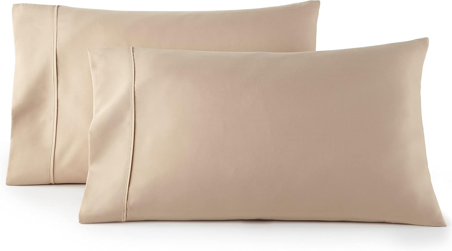 HCCollection HC Collection King Pillow Cases Set of 2- Microfiber, Extra Soft Pillowcases - easy maintenance & Machine Washable - Taupe…