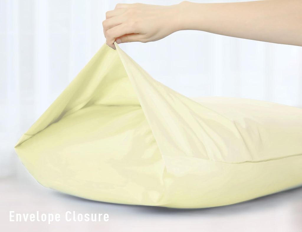 Sunflower Body Pillowcase 100% Cotton Long Pillow Cover/Case Envelope Closure 1 Pack, 20×54 inches Cream, Soft and Breathable