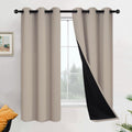 Yakamok 100% Blackout Curtains 63 Inches Long, 2 Thick Layers Heat and Full Light Blocking Soft Thermal Insulated Drapes for Bedroom(42" Wi…