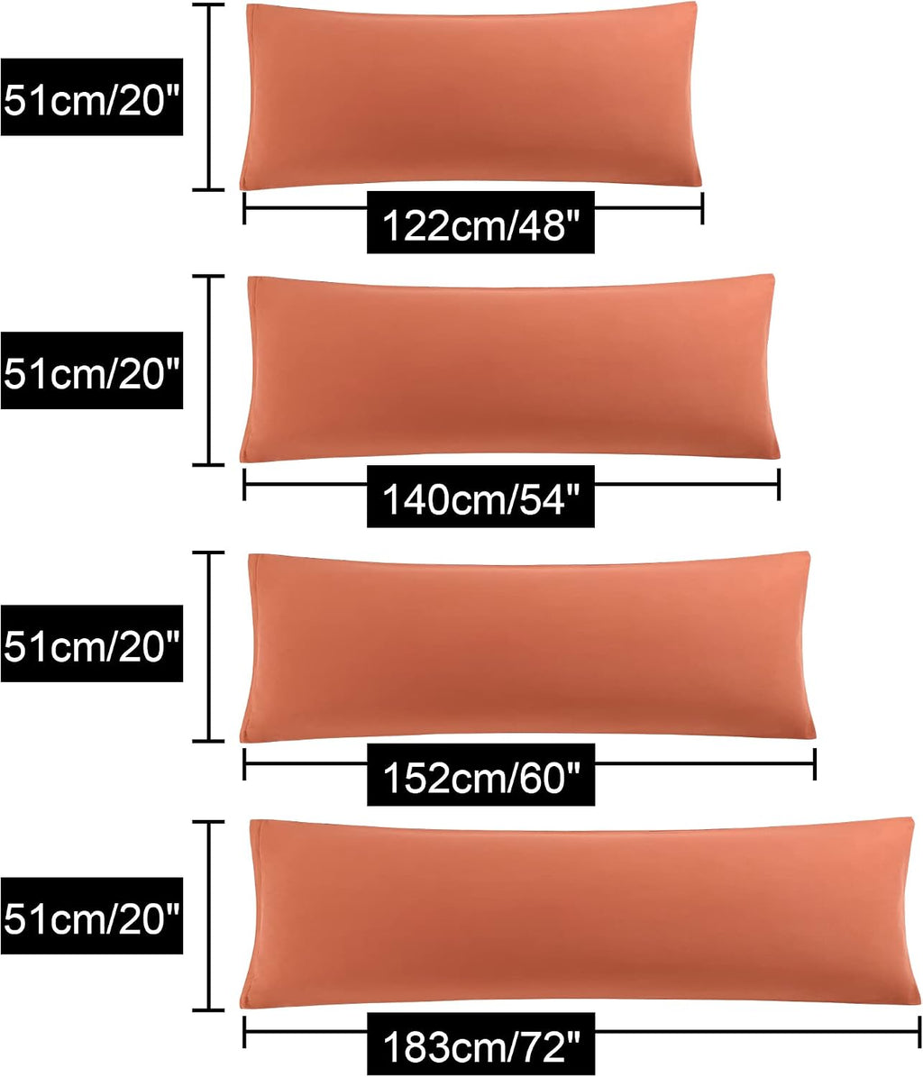 uxcell Soft Microfiber Body Pillow Cover with Zipper Closure, Long Pillow Cases for Body Pillows Weave for 90 GSM Polyester, Orange Body (2…