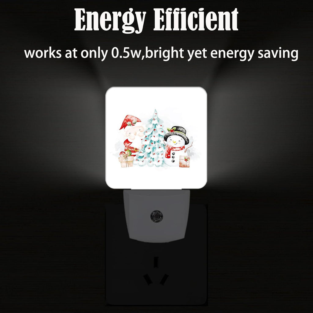 Santa Claus and Snowman Night Light, Plug-in Nightlights Auto Sensor Night Lamp Dusk to Dawn Lamp Home Decor for Nursery Children Girls Boys