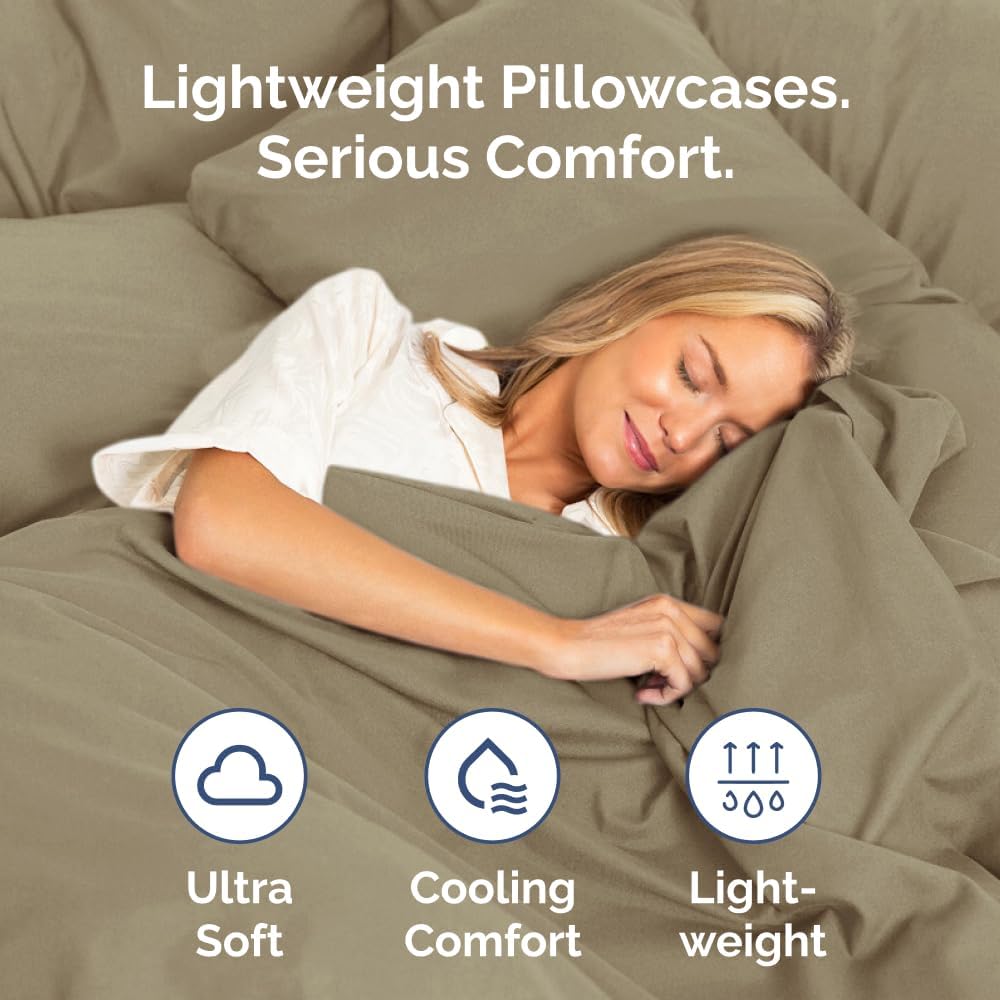 King Pillow Cases Set of 2 - Ultra Soft Hotel Quality Pillowcase Covers - Comfy, Cozy & Wrinkle Free - Shrinkage, Stain and Fade…