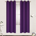 Yakamok Blackout Curtains Room Darkening Thermal Insulated Grommet top Window Curtains for Living Room, 38 x 72 Inch, Purple, Set of 2