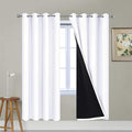 Yakamok Pure White Total Blackout Curtains, Heavy Duty Lined Blackout Drapes 72 Inches Long, Thermal Insulated Room Darkening Curtains for…