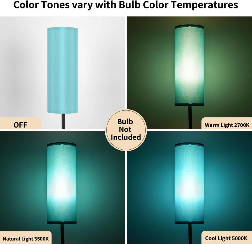 Fridekohome FRIDEKO HOME Floor Lamp with Turquoise Shade, Simple Design with Foot Pedal Switch, Small Tall Lamps for Living Room Bedroom, C…
